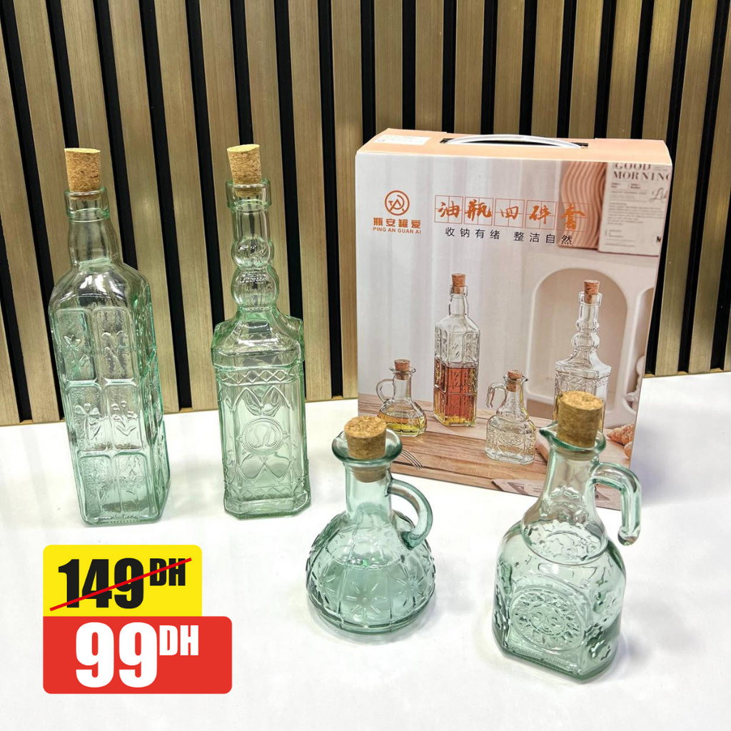 Lot de 4 Bouteilles d’huile de cuisson pour la cuisine - Mahally.ma