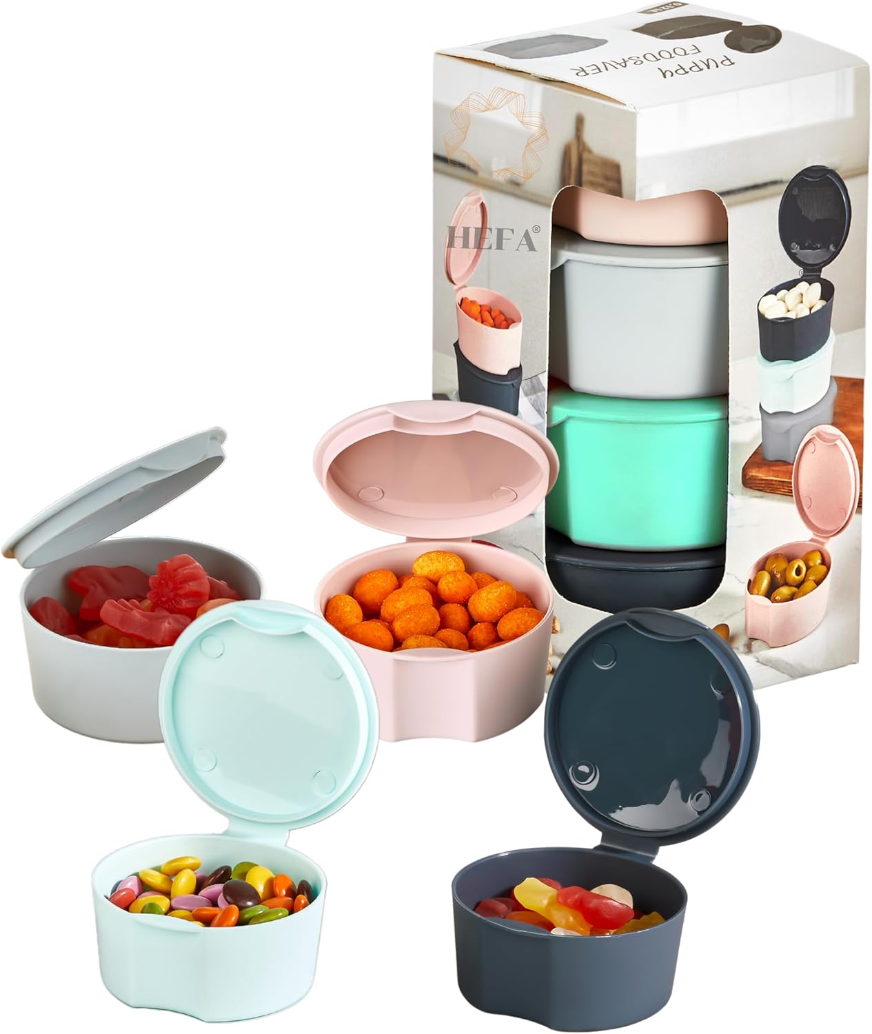 Lot de 4 Petits Récipients Réutilisables en Plastique