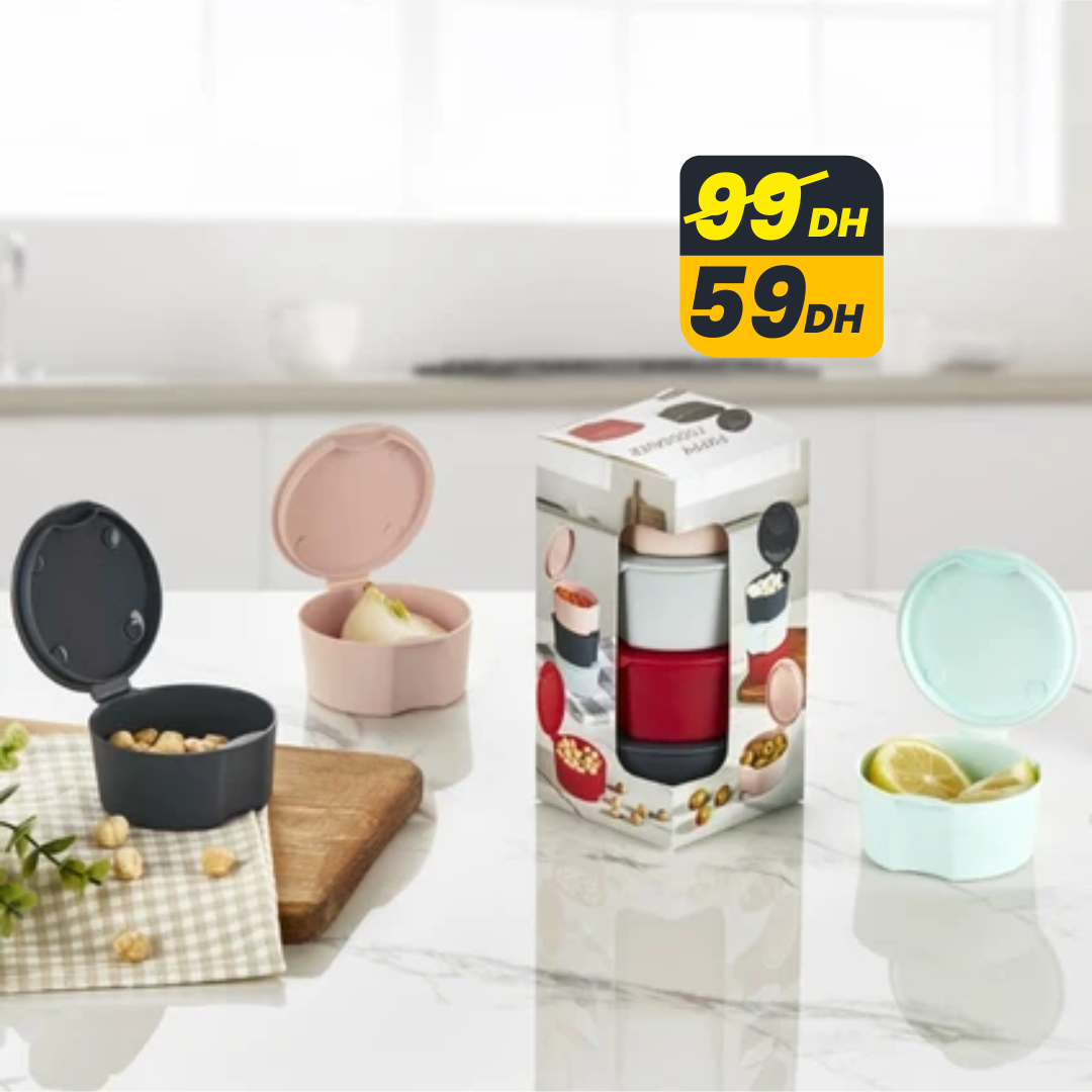 Lot de 4 Petits Récipients Réutilisables en Plastique