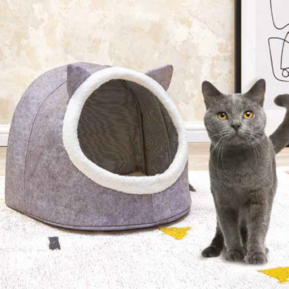 Niche pliable en feutre pour chat et chien