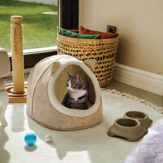 Niche pliable en feutre pour chat et chien