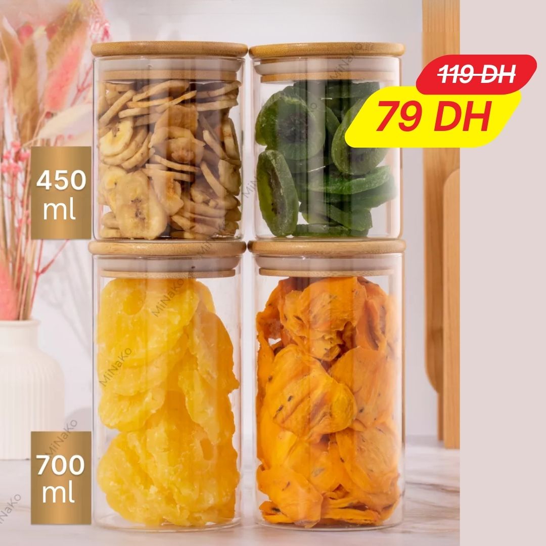 Pack de 4 Bocaux en Verre Hermétiques