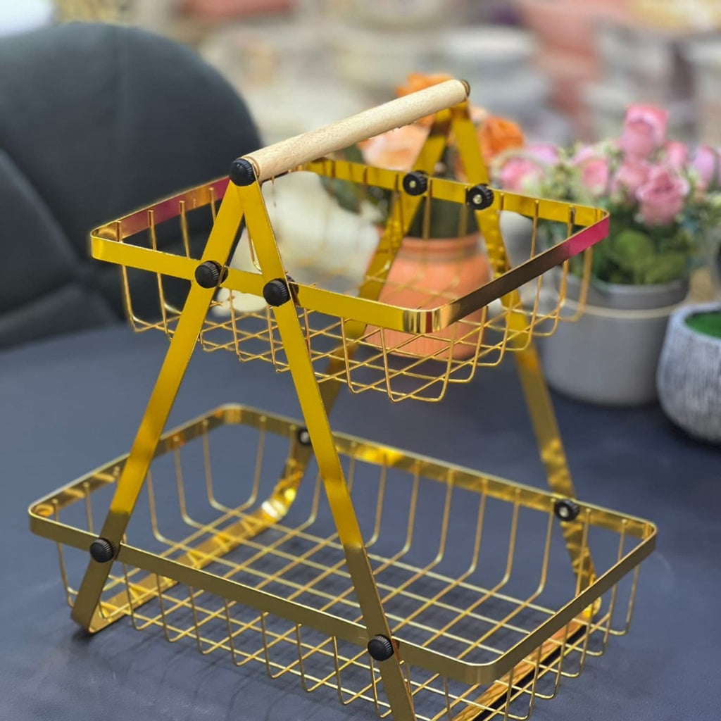Panier à Fruits Métal 2 Niveaux - Mahally.ma