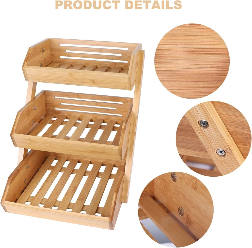 Panier à Fruits en Bambou à 2 ou 3 Niveaux