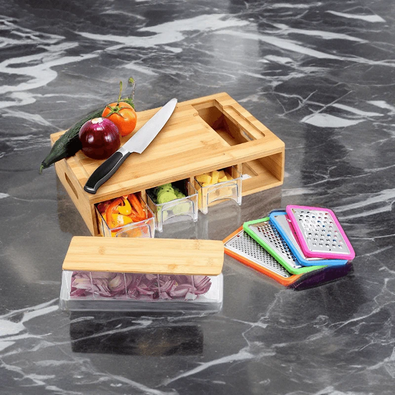 Planche à Découper Bambou avec Rangement