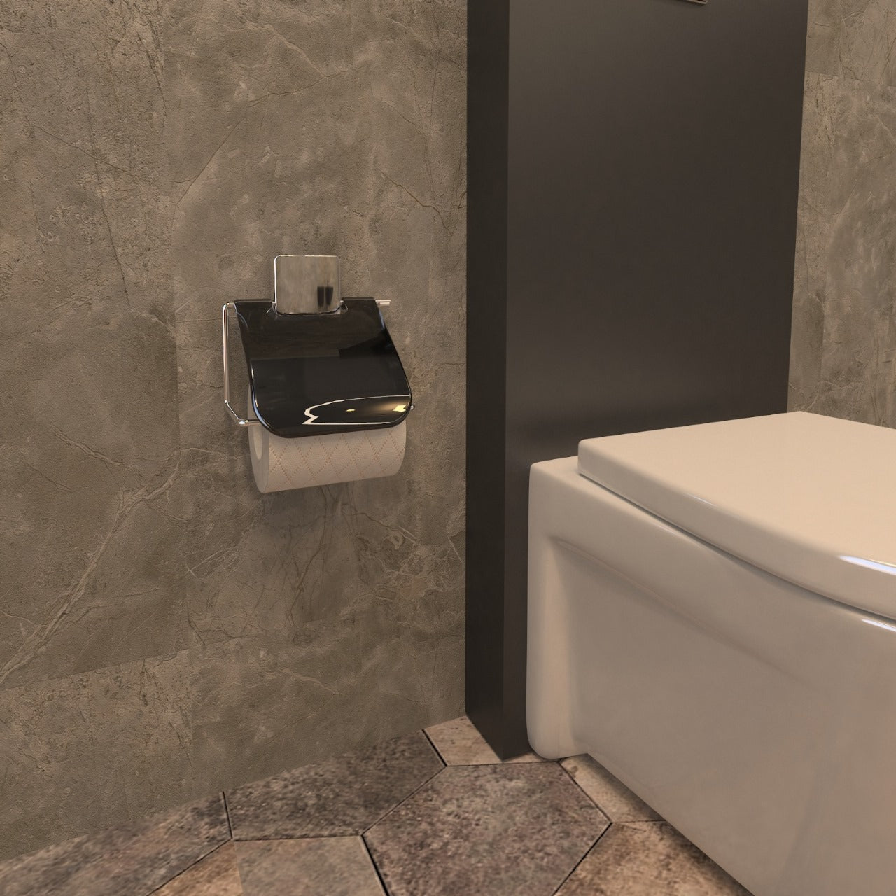 Porte-Papier Hygiénique Mural avec Couvercle