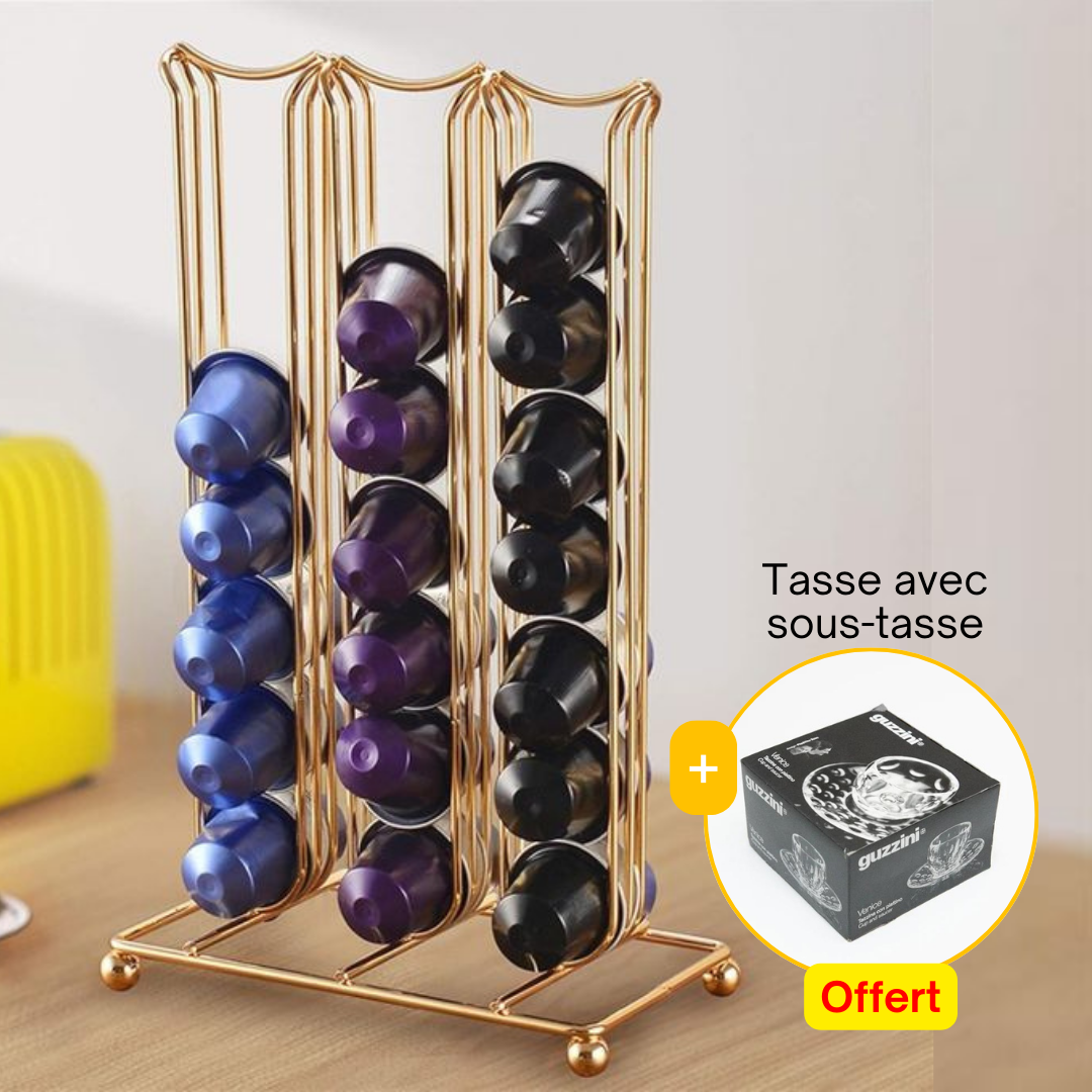 Pack Porte-Capsules x40 avec Tasse Offerte – Rangement pratique & élégant - Mahally.ma