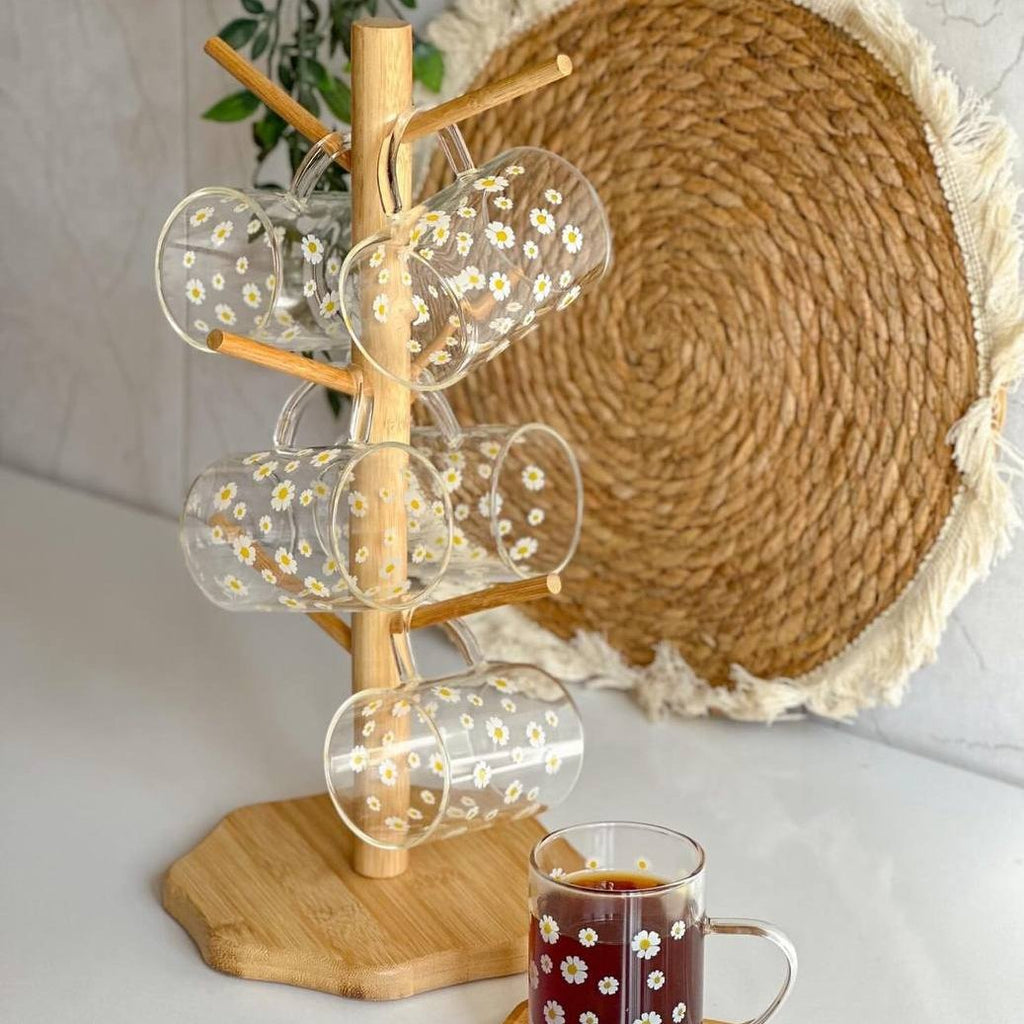 Porte-tasse en bambou en forme d'arbre - Mahally.ma