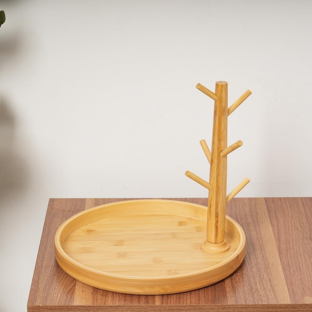 Porte-tasses à café en bois beige