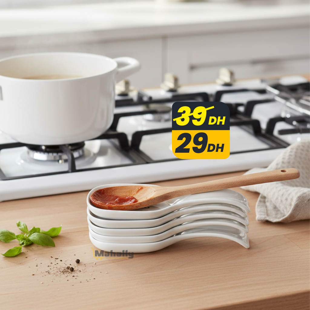 Repose-Cuillère de Cuisine Blanc