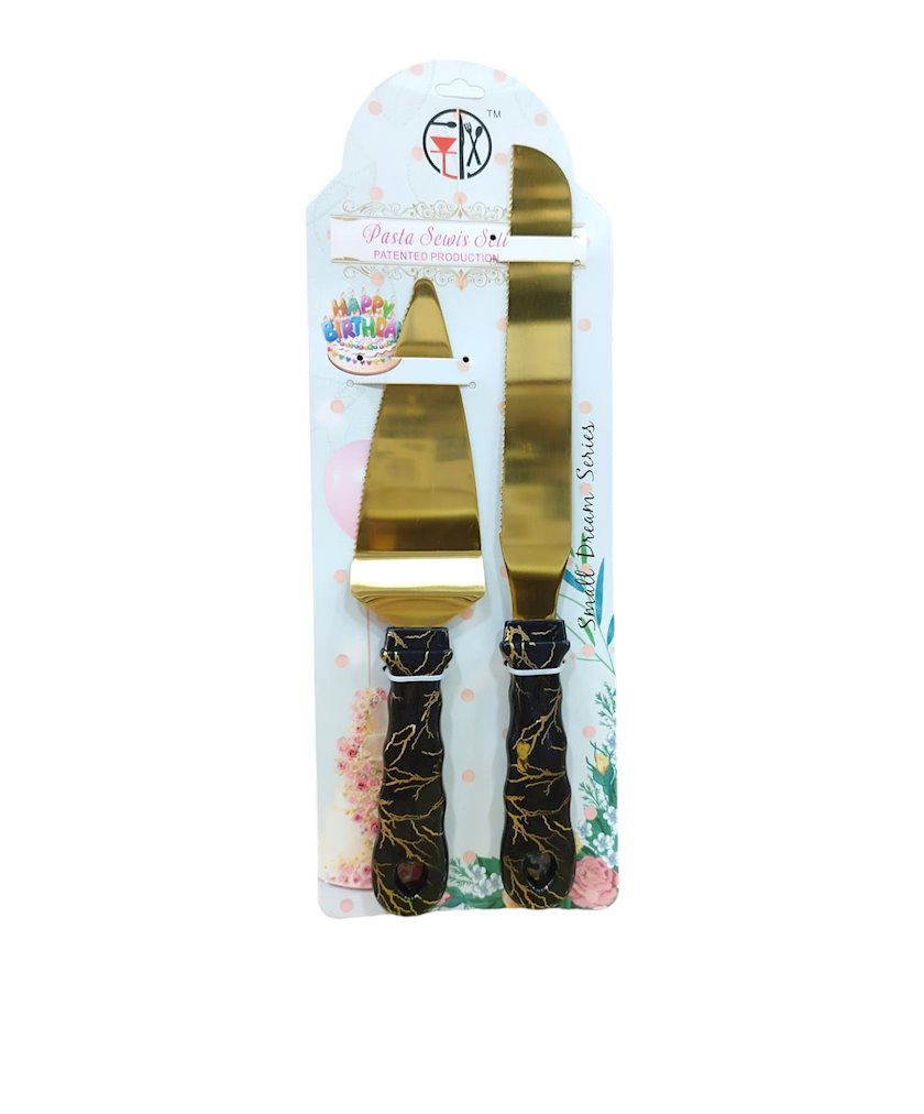 Set à gâteau spatule et couteau 27 cm, 32 cm - Mahally.ma