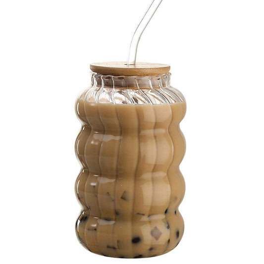 Verre avec Couvercle & Paille 450ml