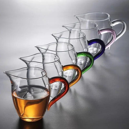 Tasse à Thé en Verre Borosilicaté avec Poignée Colorée 350ml - Mahally.ma
