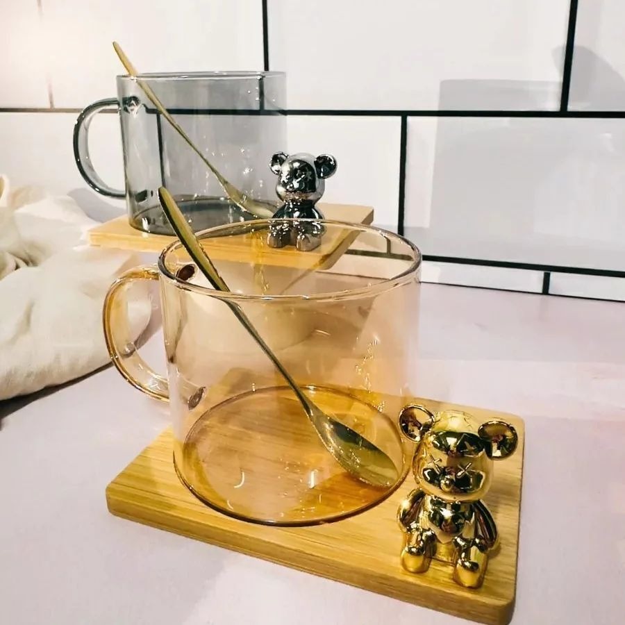 Tasse avec sous tasse en bambou et cuillère - Mahally.ma