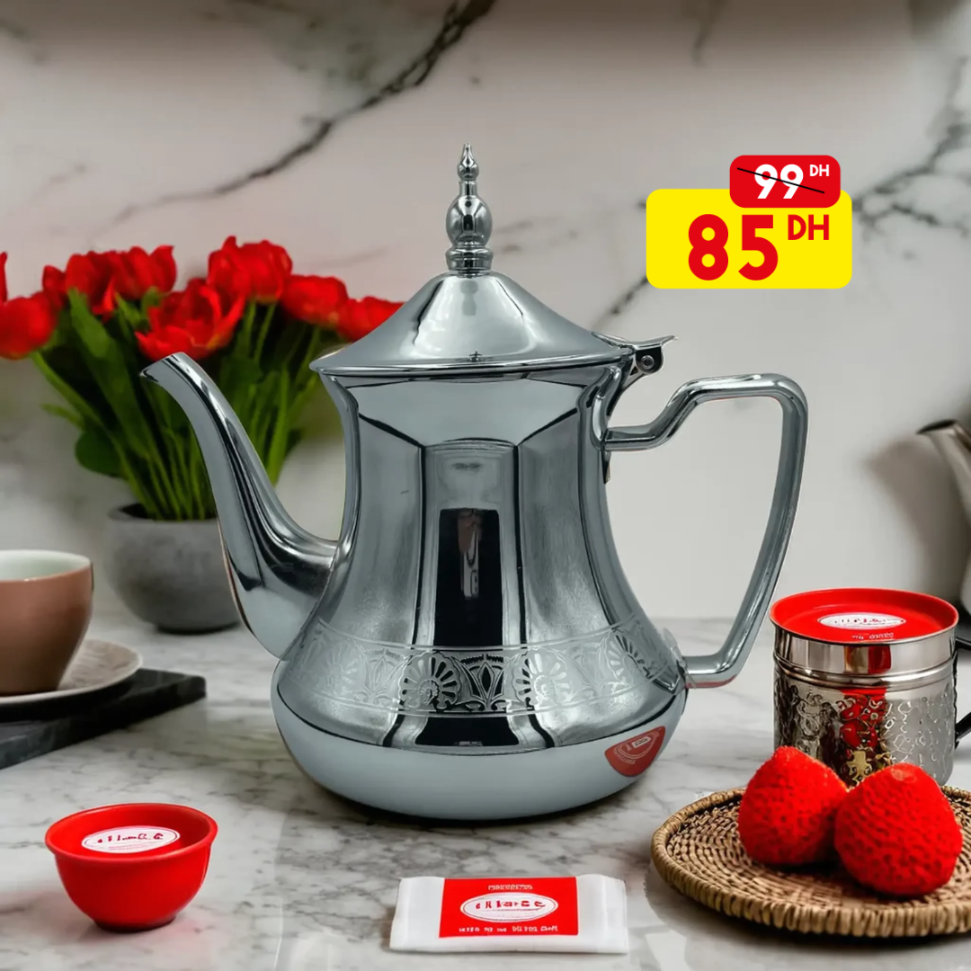 Théière marocaine en inox - Mahally.ma