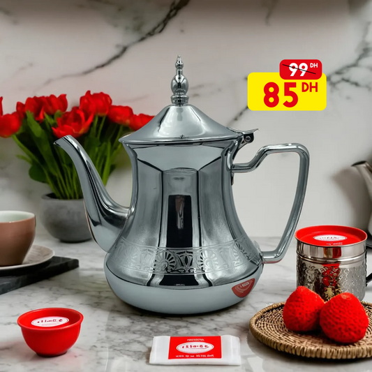 Théière marocaine en inox - Mahally.ma