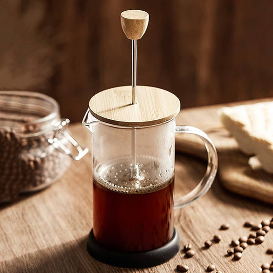 Cafetière à piston résistante à la chaleur avec filtre à café en borosilicate