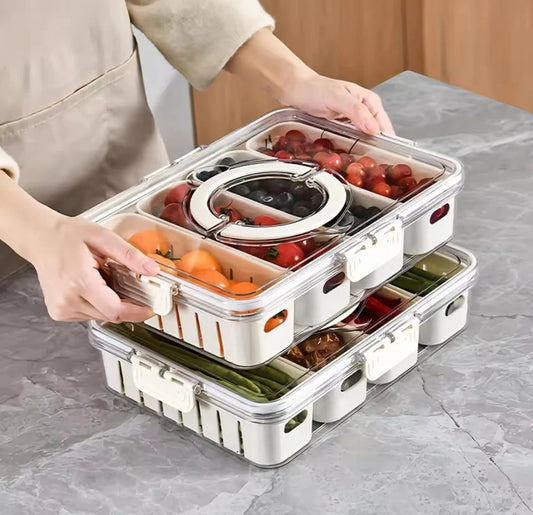 Boite de Rangement Alimentaire pour Réfrigérateur – 4 Compartiments