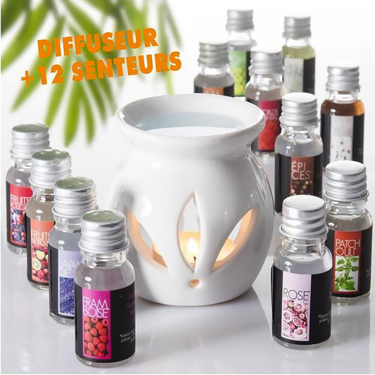 Coffret brûle parfum et ses 12 extraits - Mahally.ma