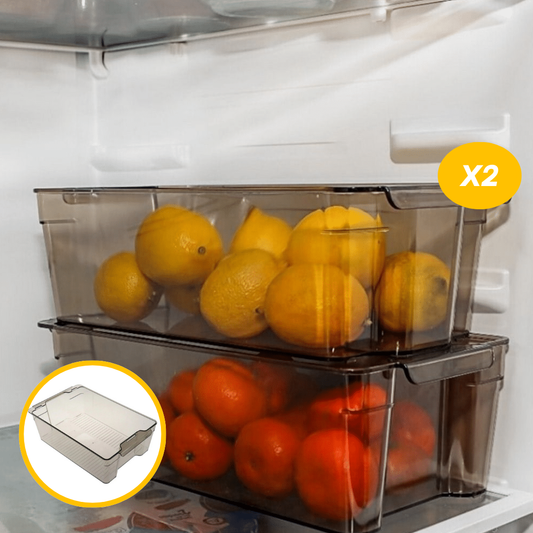 Lot de 2 organisateurs transparents gris